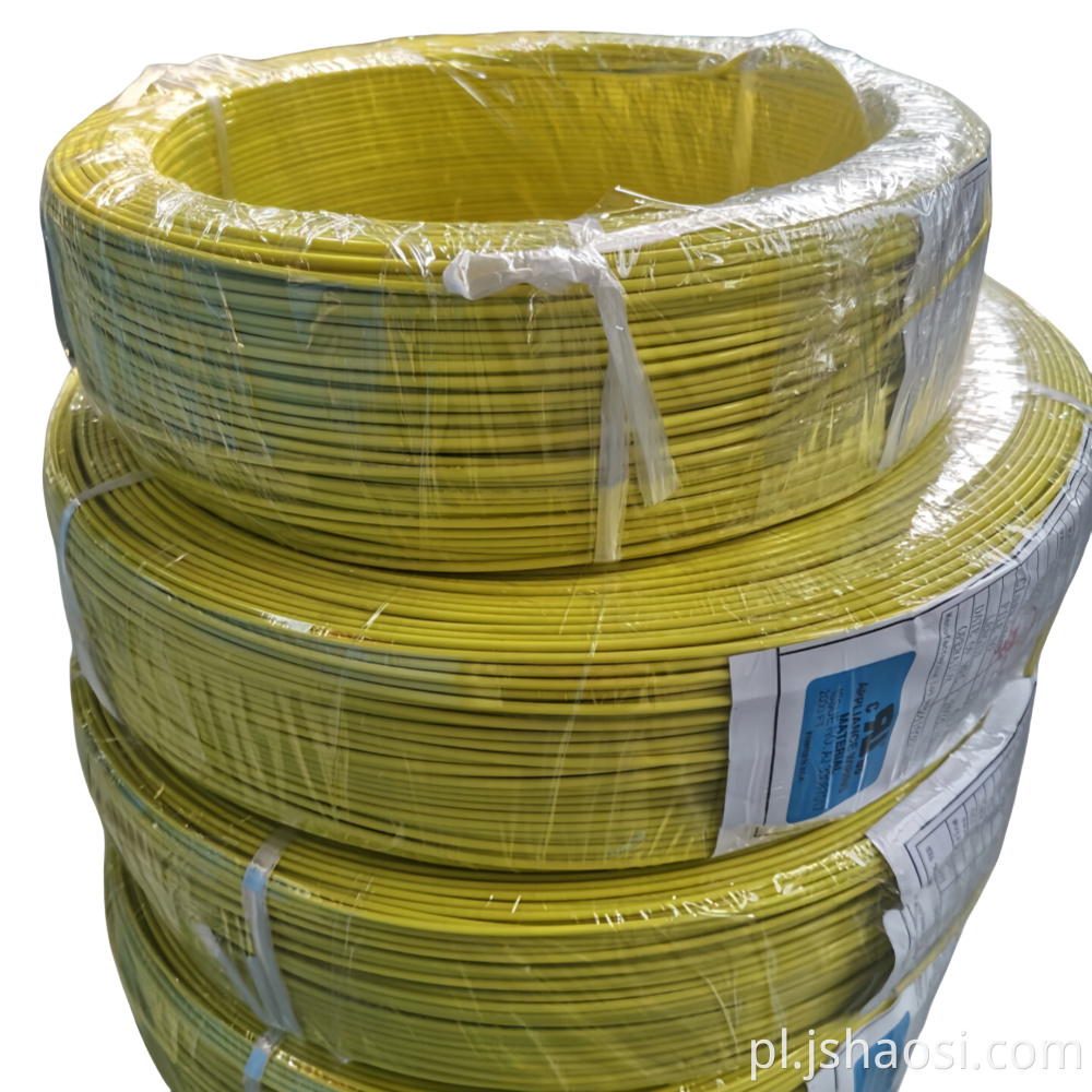 UL1330 18# żółty fluorowy drut z tworzywa sztucznego UL1330 18# yellow Fluorine plastic wire
